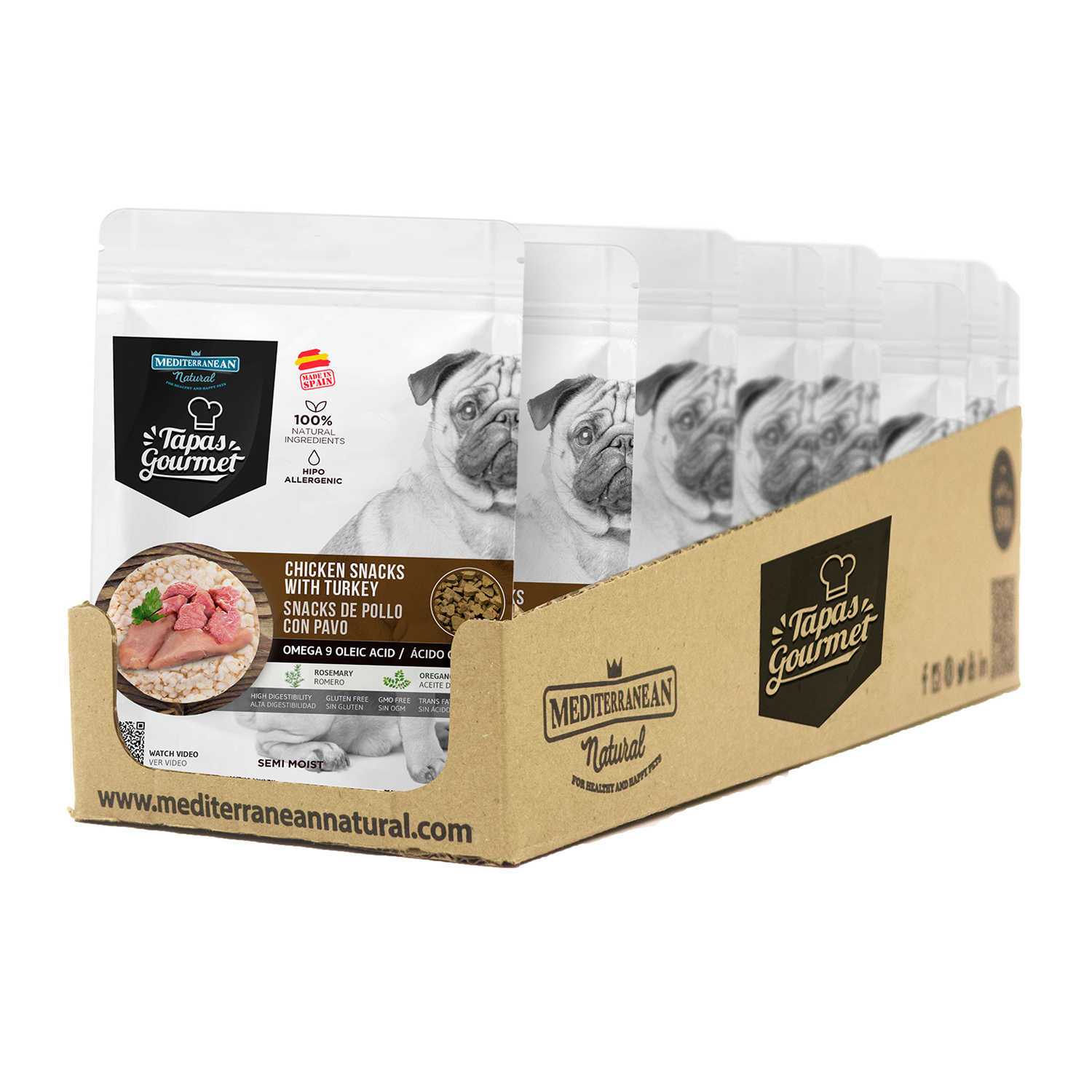 Gourmet tapas hipoalergénicas de pollo y pavo 1 unidad