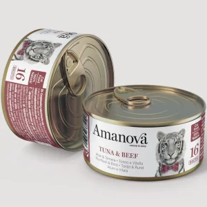 Lata Amanova - Atún y Ternera (Caldo) 70gr