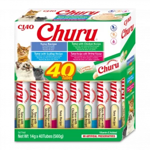 Pack 40uds Churu para Gato - Atún y Marisco Variados