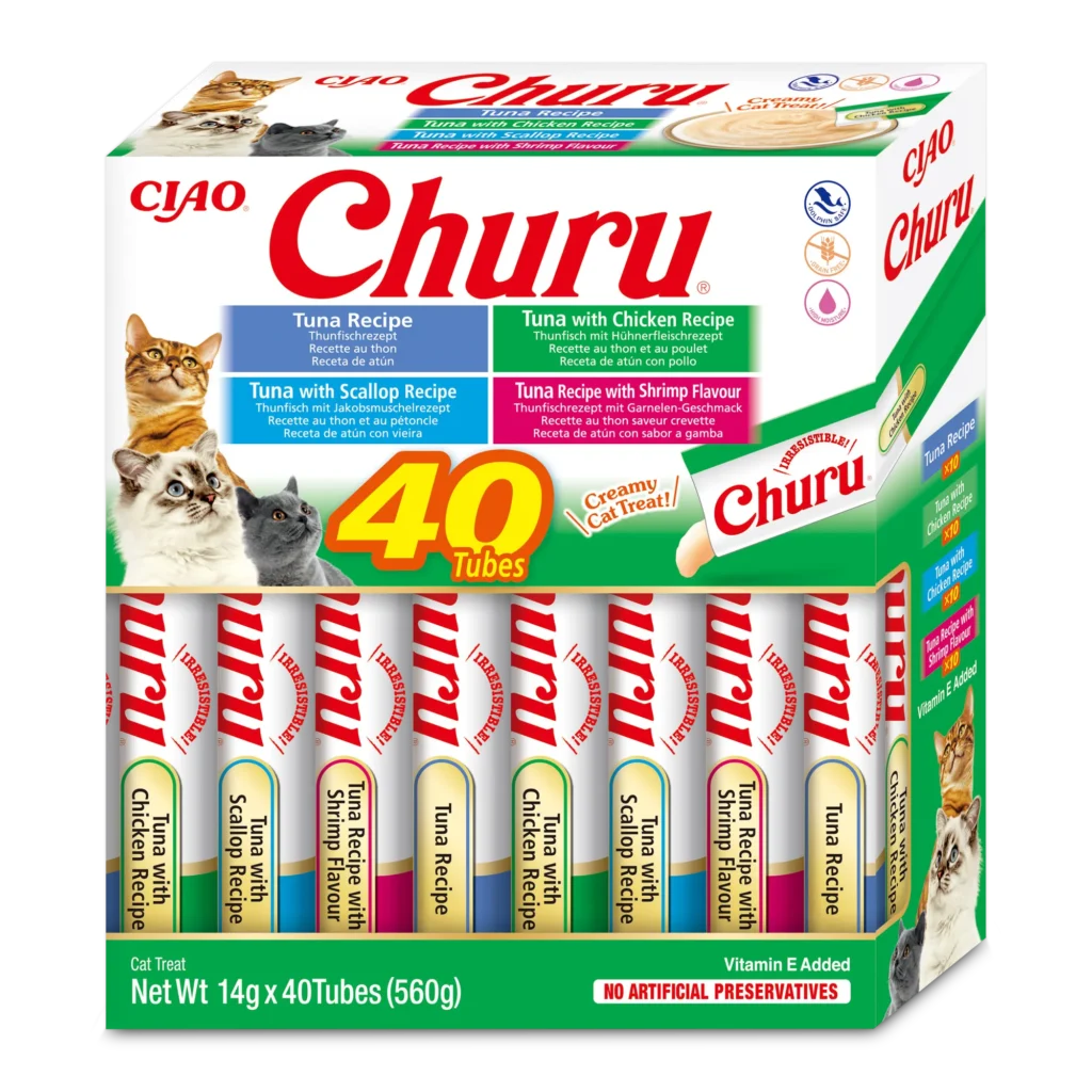 Pack 40uds Churu para Gato - Atún y Marisco Variados