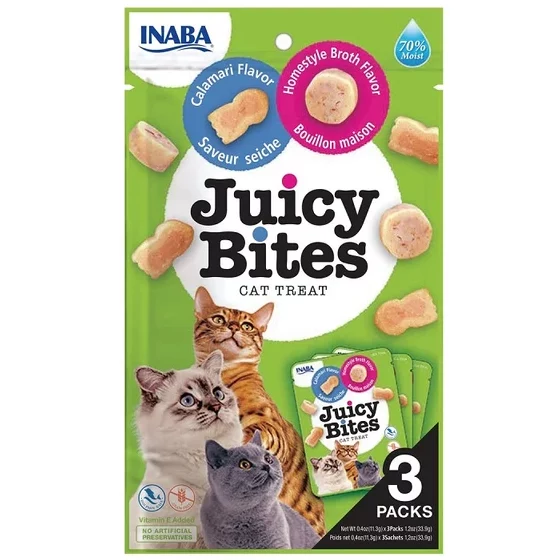 Juicy Bites para Gato - Calamar y Caldo Casero